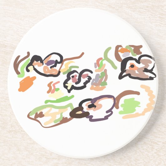 Birds and autumn zandsteen onderzetter (Voorkant)