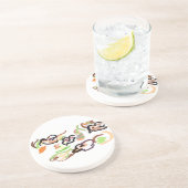 Birds and autumn zandsteen onderzetter (Zijkant)