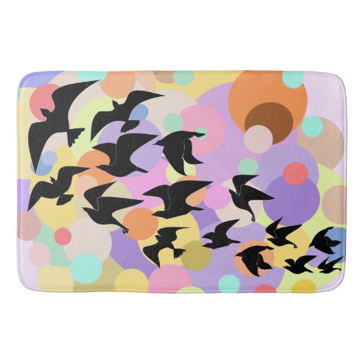 Birds and Balloons Flying Bath Mat Colorful (Voorkant)
