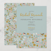 Birds and Bees Floral Bridal Brunch Shower  Kaart (Voorkant / Achterkant)