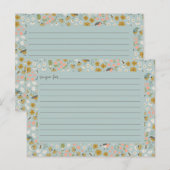 Birds and Bees Floral Bridal Shower Recipe Card Briefkaart (Voorkant / Achterkant)