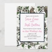 Birds and cherry blossom on white kaart (Voorkant / Achterkant)