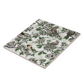 Birds and cherry blossom on white tegeltje (Zijkant)