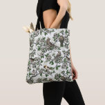 Birds and cherry blossom on white tote bag<br><div class="desc">Hand drawn cherry blossom branches with perching birds</div>