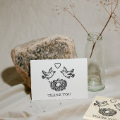 Birds and Nest Baby Shower Thank You Rubberstempel