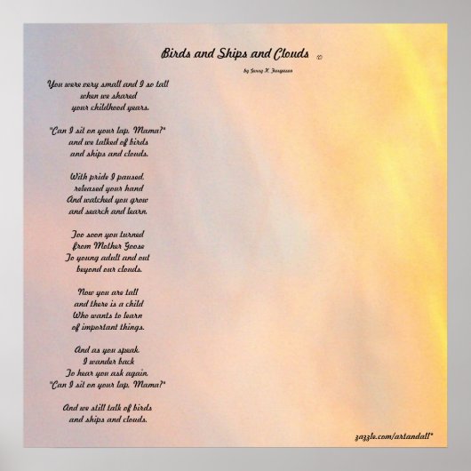 "BIRDS AND SHIPS AND CLOUDS FAMILY POEM POSTER" PO POSTER (Voorkant)
