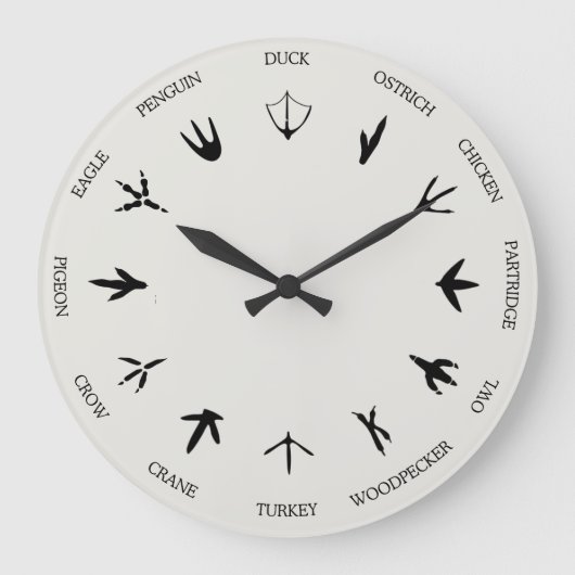 Birds Animal Tracks Footprints Identification Grote Klok (Voorkant)