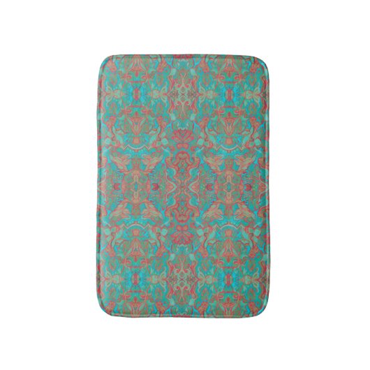 Birds Arabesque Bohemian Boho Turquoise Pattern Badmat (Voorkant Verticaal)