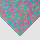 Birds Arabesque Bohemian Boho Turquoise Pattern Tissuepapier (Detail)