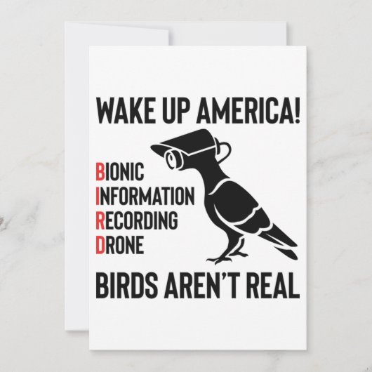 Birds Are Not Real - If It Flies, It Spies Kaart (Voorkant)