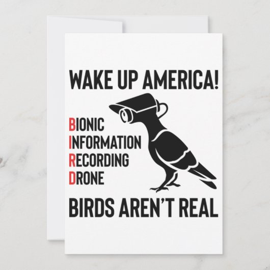 Birds Are Not Real - If It Flies, It Spies Kaart (Achterkant)