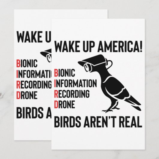 Birds Are Not Real - If It Flies, It Spies Kaart (Voorkant / Achterkant)