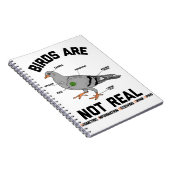 Birds Are Not Real Spy Pigeon Funny Drone Notitieboek (Rechterzijde)