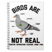 Birds Are Not Real Spy Pigeon Funny Drone Notitieboek (Voorkant)
