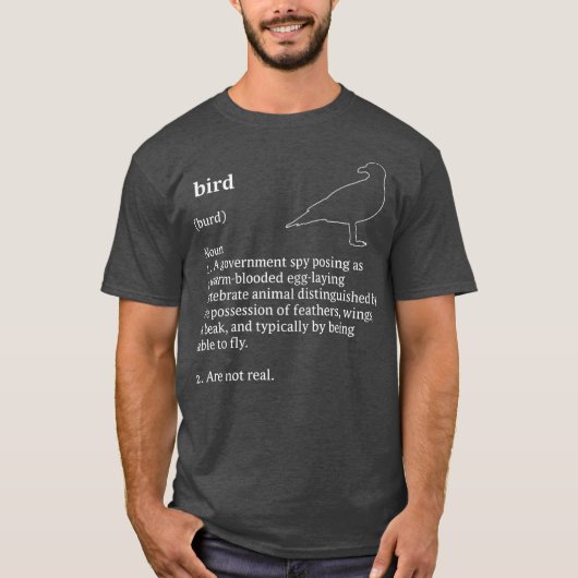 Birds Arent Real Dictionary Minimalist T-shirt (Voorkant)