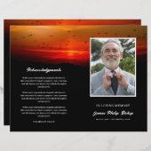 Birds at Sunrise Memorial begrafenisprogramma (Voorkant / Achterkant)