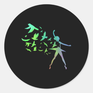 Birds Ballerina Silhouette Ballet Dancing Ronde Sticker