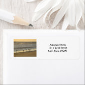 Birds Beach Sunrise Personaliseer Return Address Etiket (Insitu)