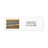 Birds Beach Sunrise Personaliseer Return Address Etiket (Voorkant)