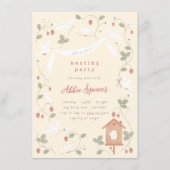 Birds & Berries Nesting Party Girl Baby Shower Kaart (Voorkant)