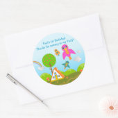 Birds Birthday Party bedankt voor je notitie Ronde Sticker (Envelop)