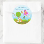 Birds Birthday Party bedankt voor je notitie Ronde Sticker (Tas)