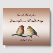 Birds Birthday Party Guest Book Gastenboek (Voorkant)