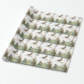 Birds Birthday Wrappapier voor audubon Wren Cadeaupapier (Uitgerold)