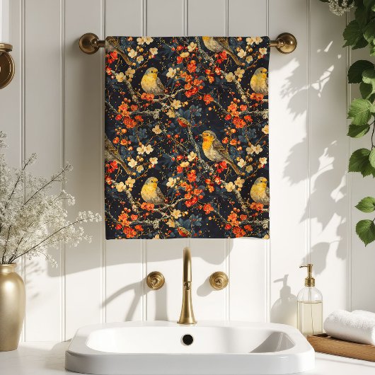 Birds & Blooms Towel Autumn Gift for Their Home Bad Handdoek