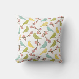 Birds & Blooms Waterverf Sketch Kussen