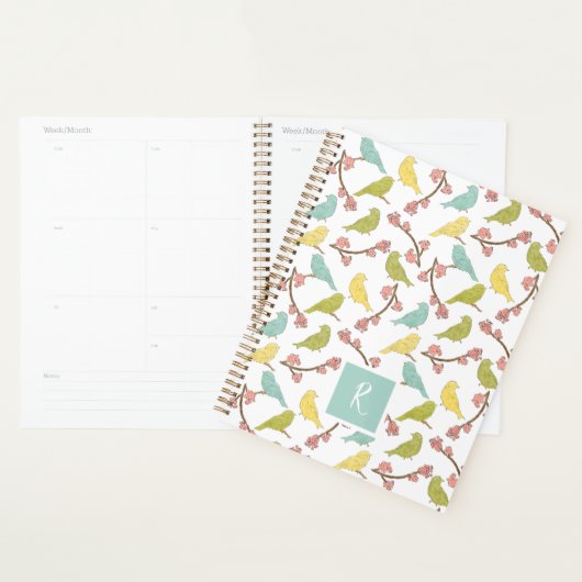 Birds & Blooms Waterverf Sketch Monogrammed Planner (Display)
