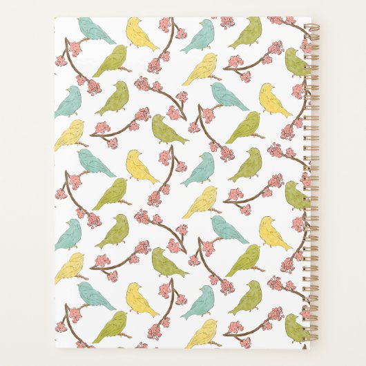 Birds & Blooms Waterverf Sketch Monogrammed Planner (Achterkant)