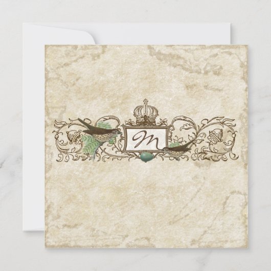  Birds, Blue Egg - Trouwuitnodiging Kaart (Achterkant)