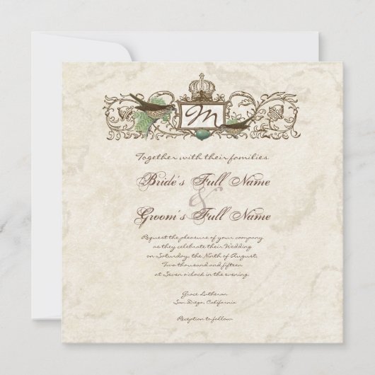  Birds, Blue Egg - Trouwuitnodiging Kaart (Voorkant)