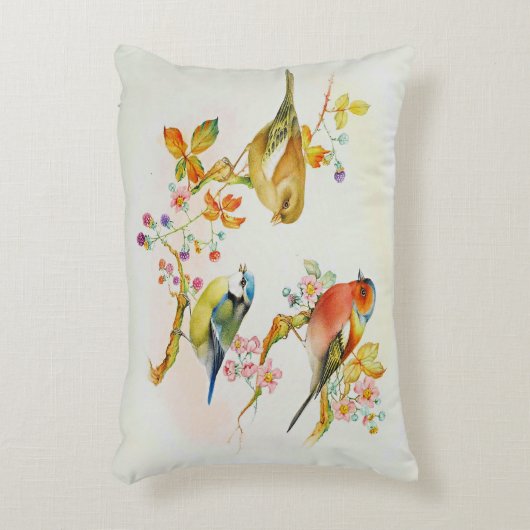 Birds-Blue Tit, Chaffinch, Greenfinch Accent Kussen (Voorkant(Verticaal))