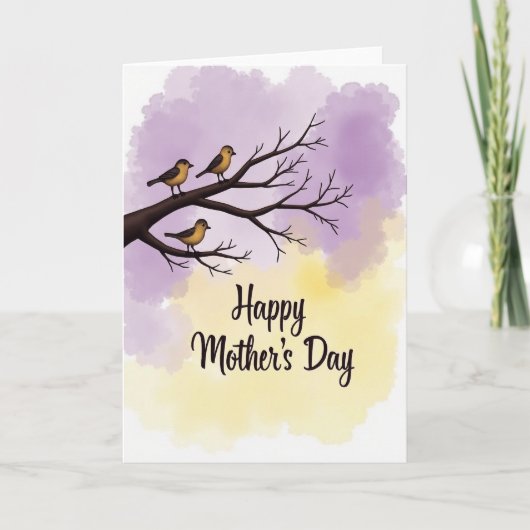 Birds Branch Mothers Day Card Kaart (Voorkant)