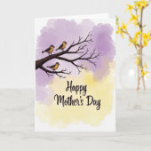 Birds Branch Mothers Day Card Kaart (Gele Bloem)