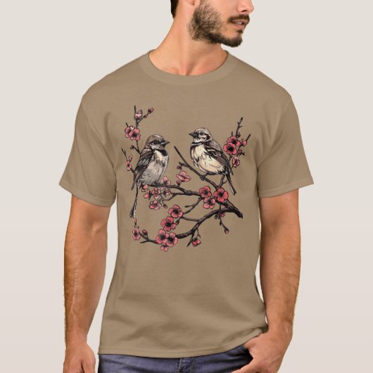 Birds Branch Vogels kijken Watcher T-shirt (Voorkant)