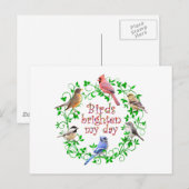 BIRDS BRIGHTEN MIJN DAG BRIEFKAART (Voorkant / Achterkant)