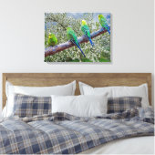 Birds - budgies canvas afdruk (Insitu (Slaapkamer))