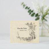  Birds Cream Sla de datum op Aankondigingskaart (Staand voorkant)