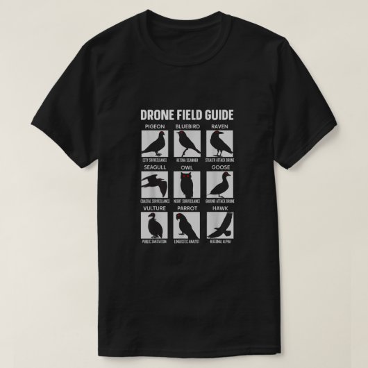 Birds Drone Field Guide They Arent Real Funny Cons T-shirt (Design voorkant)
