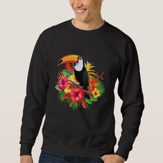 Birds Exotic Tropical Flowers Summer Animal Toucan Trui (Voorkant)