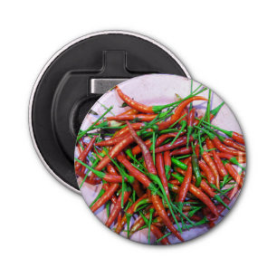 Bird's Eye Chili Peppers Button Flesopener