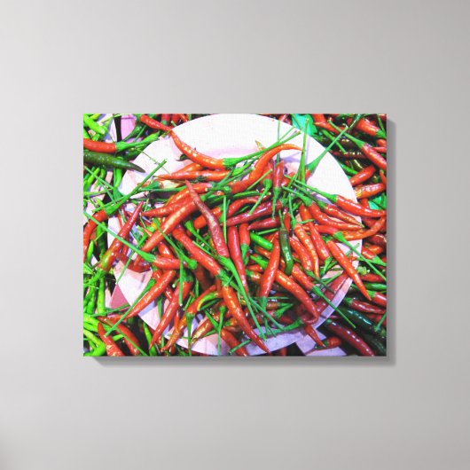 Bird's Eye Chili Peppers Canvas Afdruk (Voorkant)