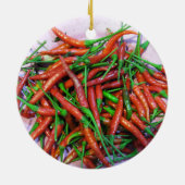 Bird's Eye Chili Peppers Keramisch Ornament (Achterkant)