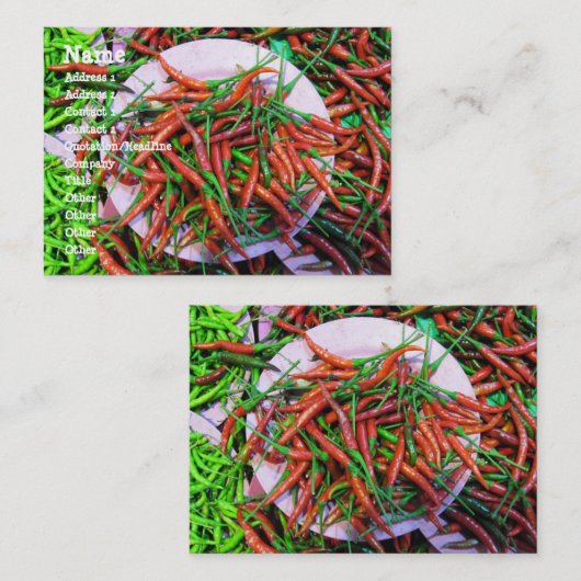 Bird's Eye Chili Peppers Visitekaartje (Voorkant / Achterkant)