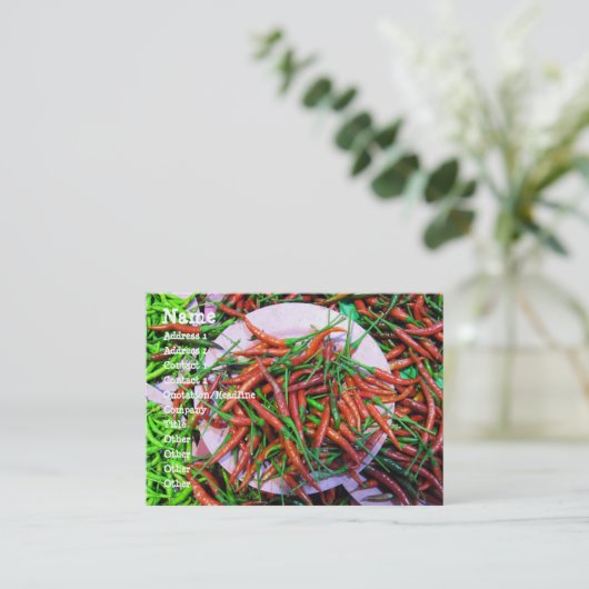 Bird's Eye Chili Peppers Visitekaartje (Staand voorkant)