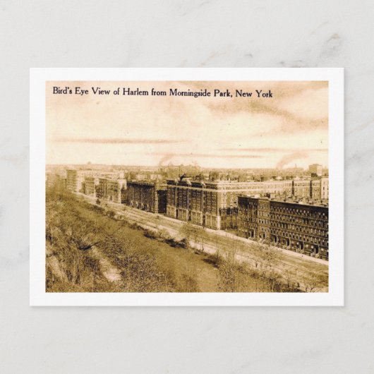 Bird's Eye Uitzicht Harlem, New York City Vintage Briefkaart (Voorkant)
