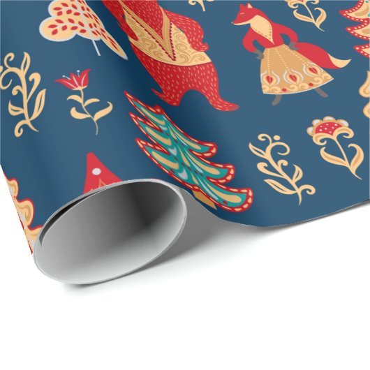 Bird's eye uitzicht. Houses, bos, dwergen, beren,  Cadeaupapier (Rol Hoek)